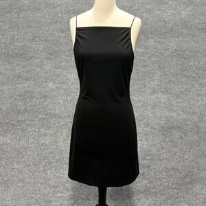 PerSeption Dress Womens S Black Square Neck Strappy Slip Short Party Cocktail